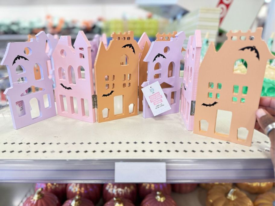 wooden folding halloween village cutouts