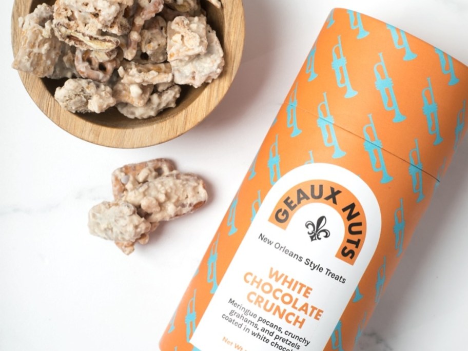 geaux-nuts-white-chocolate-crunch-2 عينة مجانية من الشوكولاتة البيضاء المقرمشة من Geaux Nuts