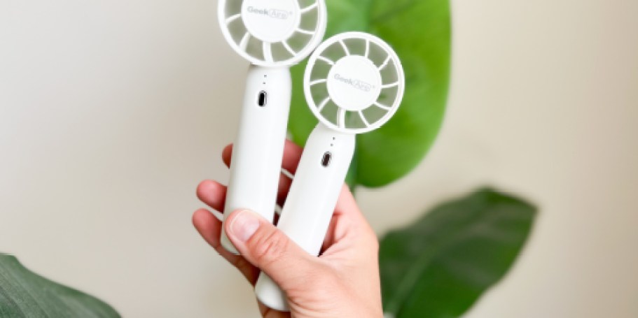 Mini Rechargeable Personal Fans 2-Pack Only $19.99 Shipped (Great for Summer)