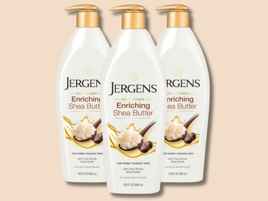 3 bottles of Jergen's Enriching Shea Butter lotion