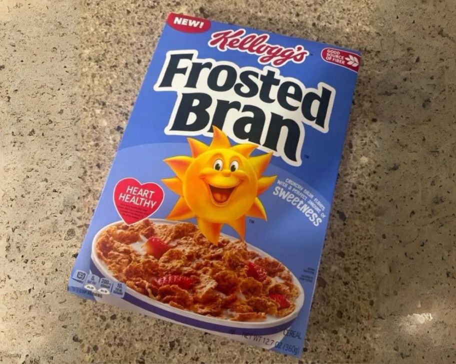 a box of kelloggs frosted bran flakes