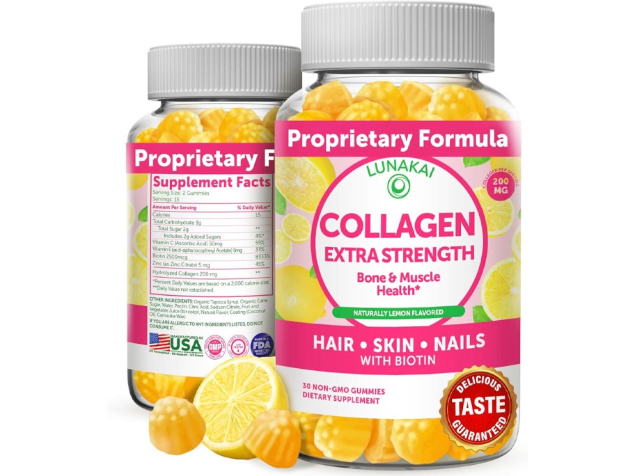 lunakai collagen gummies bottle front and back image