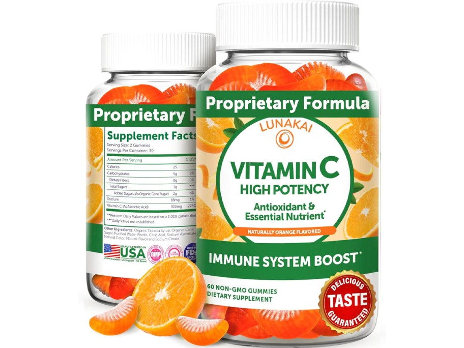 lunakai vitamin c gummies front and back image 