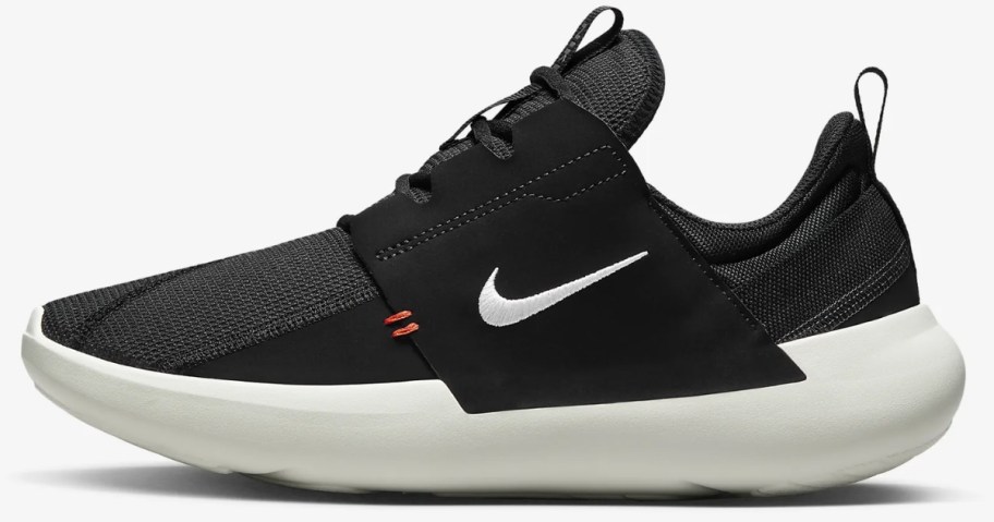 black and white men's Nike running shoe