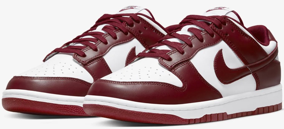 maroon and white nike low shoes 