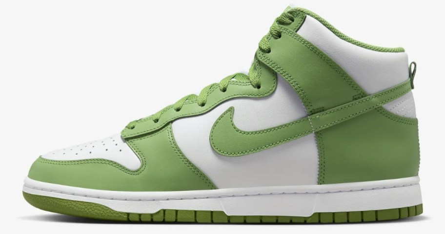 bright green and white Nike Men's dunk shoe