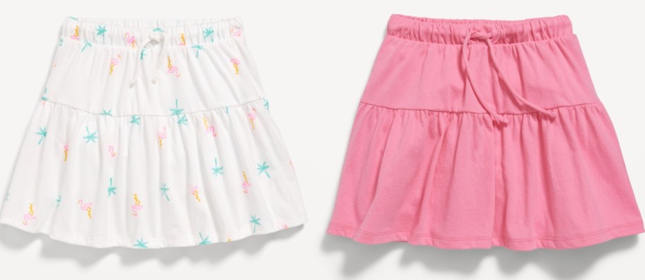 old navy toddler skort in white and pink