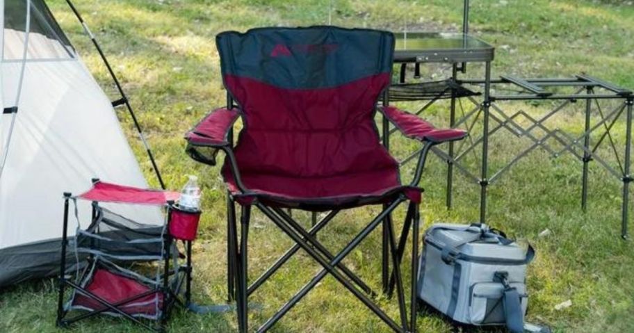 Ozark Trail Camping Chair, Red, Adult stock image