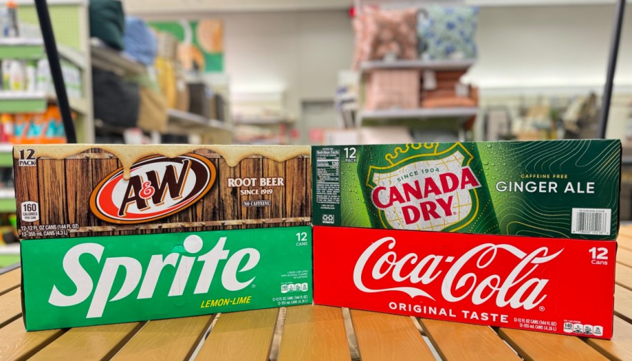 palette with target sodas displayed