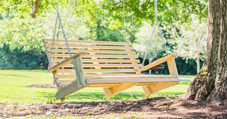 Solid Pine Outdoor Swing Only $59.99 Shipped on HomeDepot.com (Reg. $240)