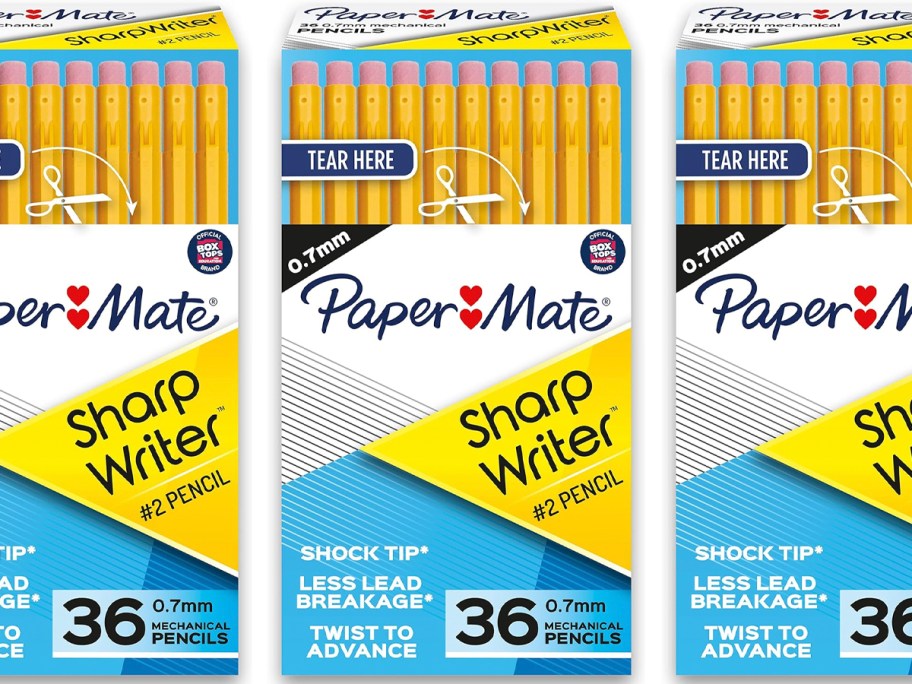 three packs of mechanical pencils 