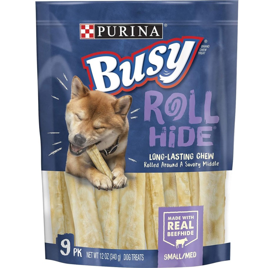 bag of roll hide dog chews