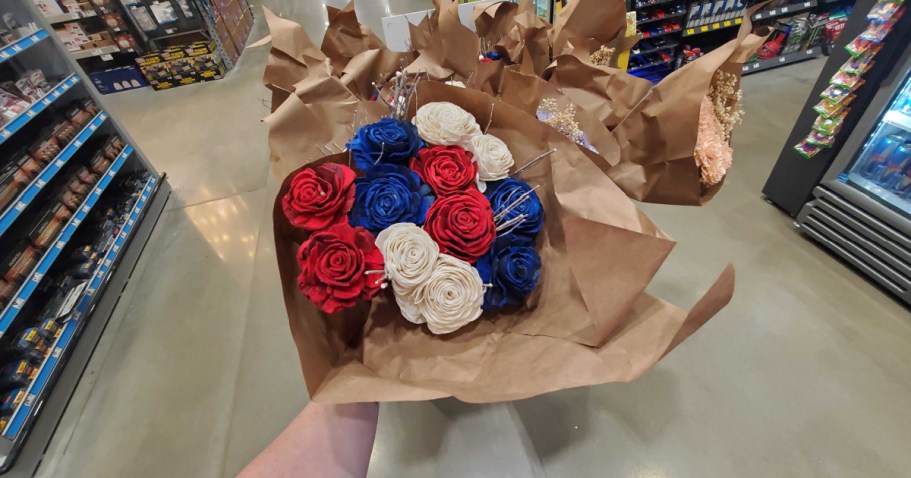 RUN! Lowe’s Red, White & Blue Paper Flower Bouquets Just $19.98 (Great for Memorial Day)