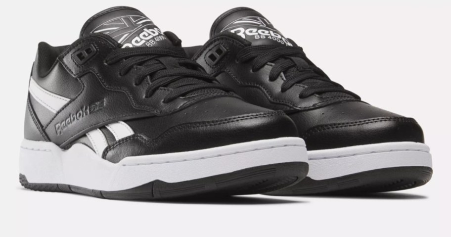 black & white kid's Reebok shoes