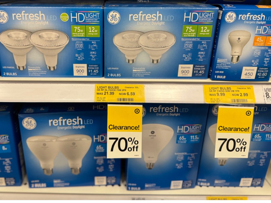 refresh LED light bulbs on display