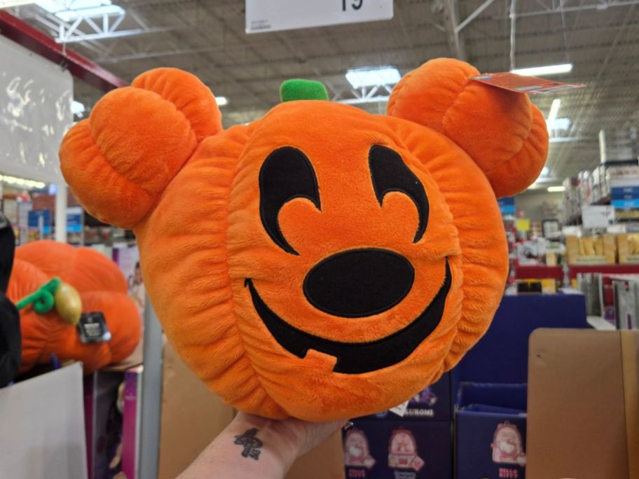 Disney 12" Halloween Pumpkin Head Plush in hand in store