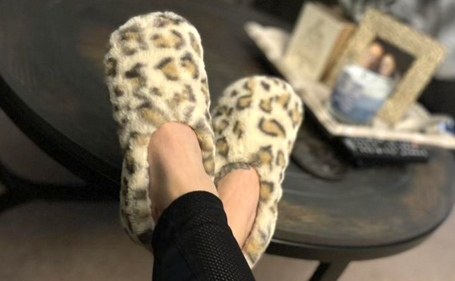 woman wearing slipper socks