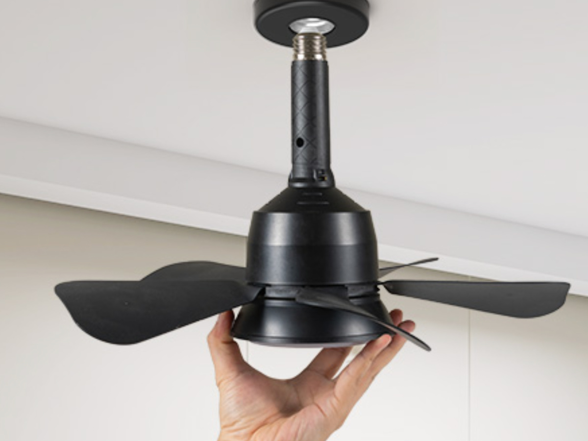 Socket Ceiling Fan Just $34.99 Shipped on Amazon (Screws In Like a Light Bulb!)