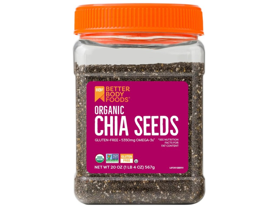 stock image of Chia seeds bucket