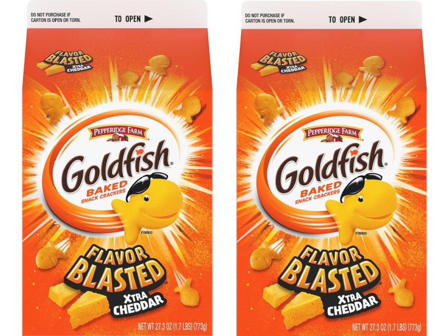 stock image of Goldfish cartons