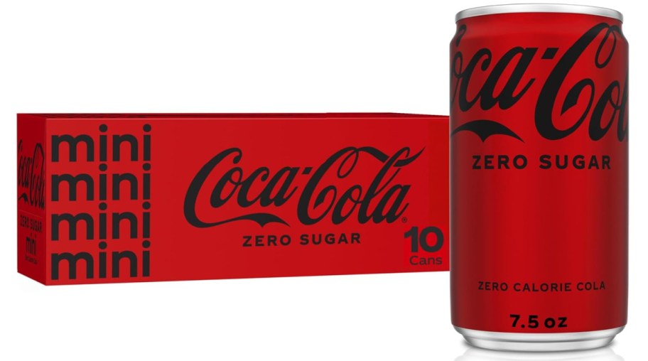 stock image of diet Coca Cola Coke Zero Sugar mini 10 pack