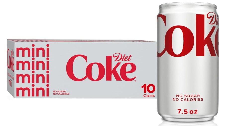 stock image of diet Coca Cola mini 10 pack