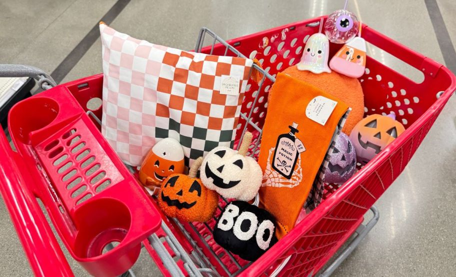 Target Halloween and fall Bullseye playground items in a TARGET CART