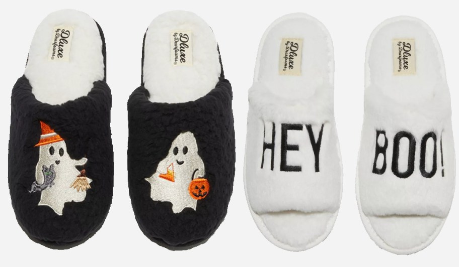 ghost and hey boo slippers