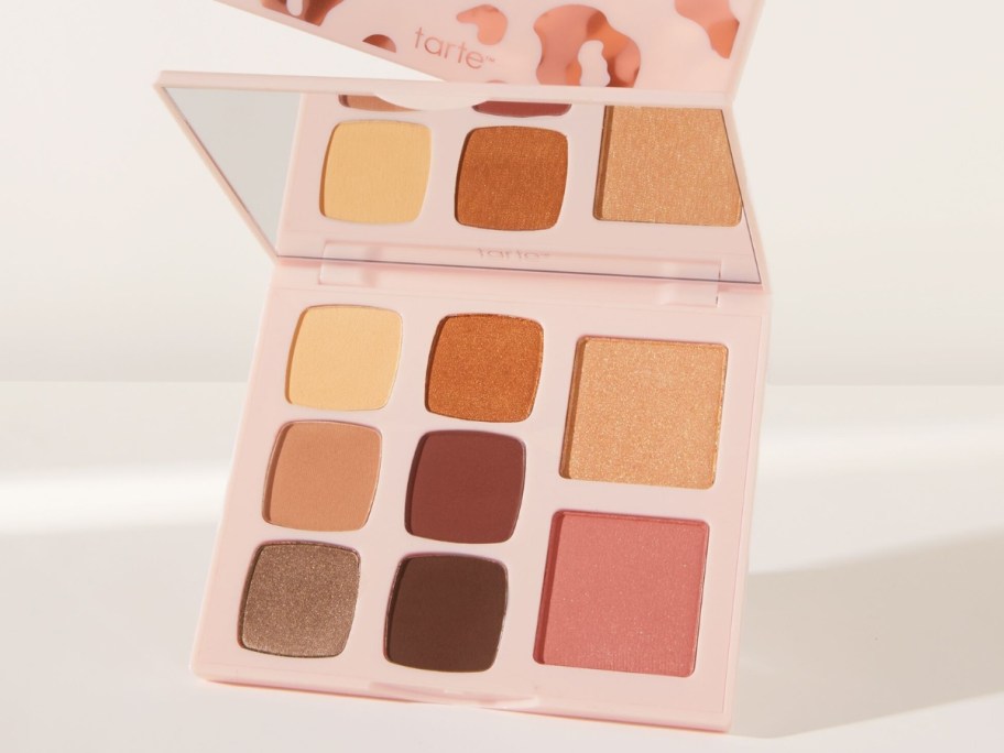 Tarte eyeshadow and blush palette open showing colors