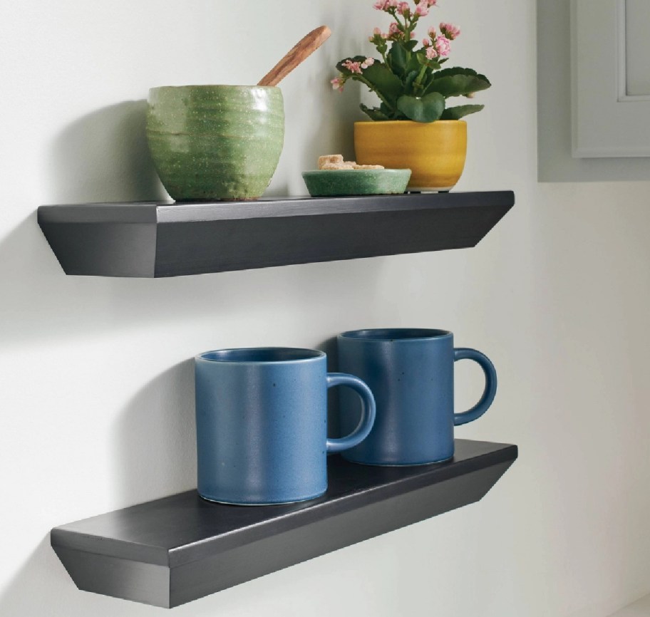 threshold wall shelf with items on there