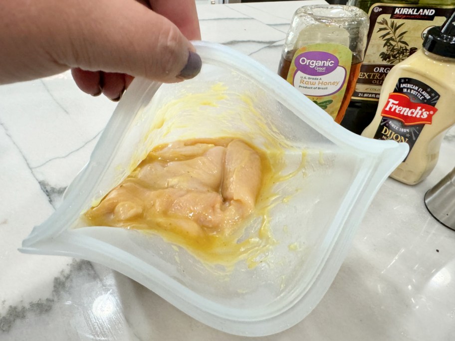 using a stasher bag for marinating chicken
