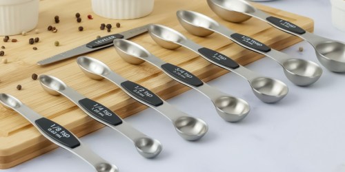 Magnetic Stainless Steel Measuring Spoons  8-Piece Set Only $8.99 on Amazon
