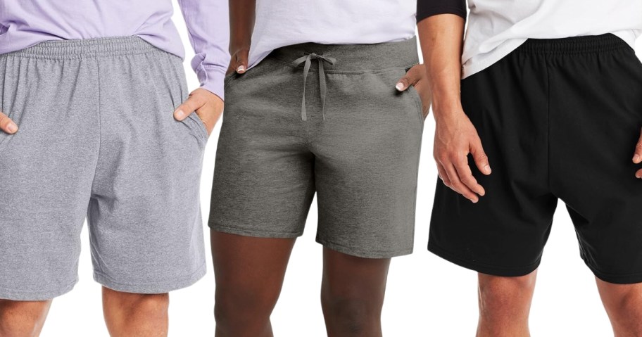 men and women wearing cotton pull on shorts