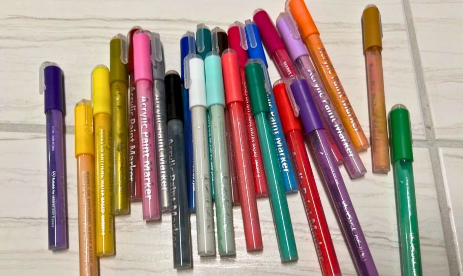 various acrylic paint pens
