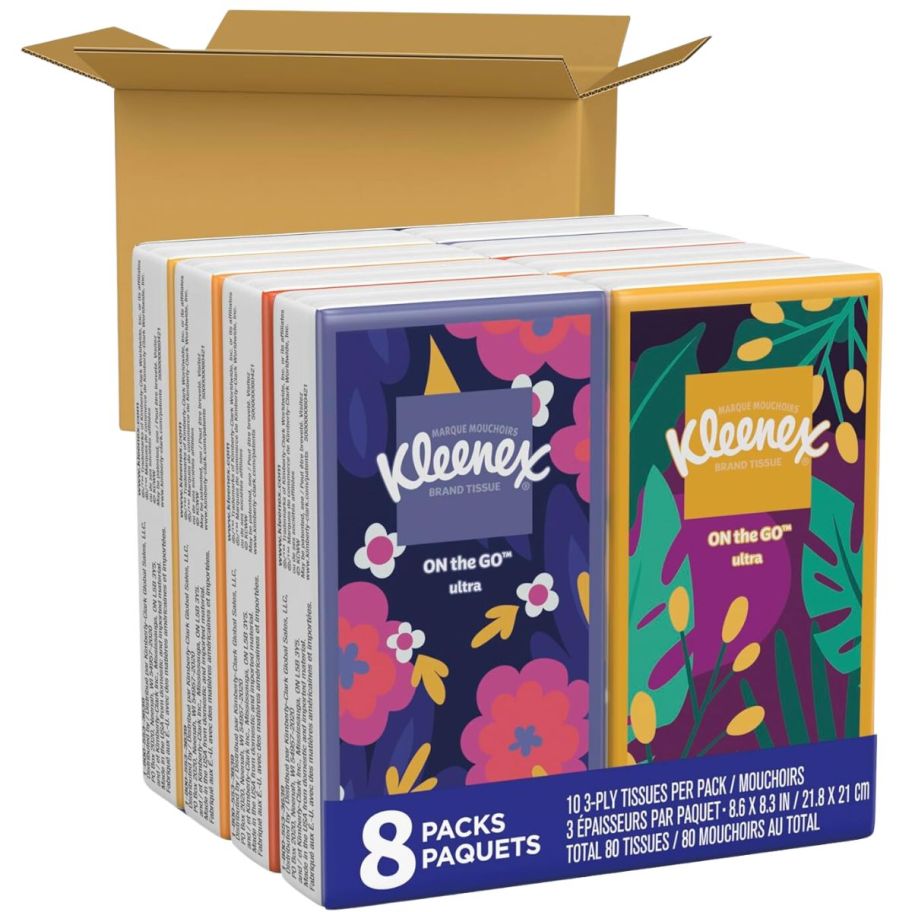 Kleenex Tissues On-The-Go Packs in a bundle