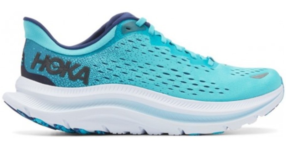 bright blue, navy and white men's Hoka running shoe