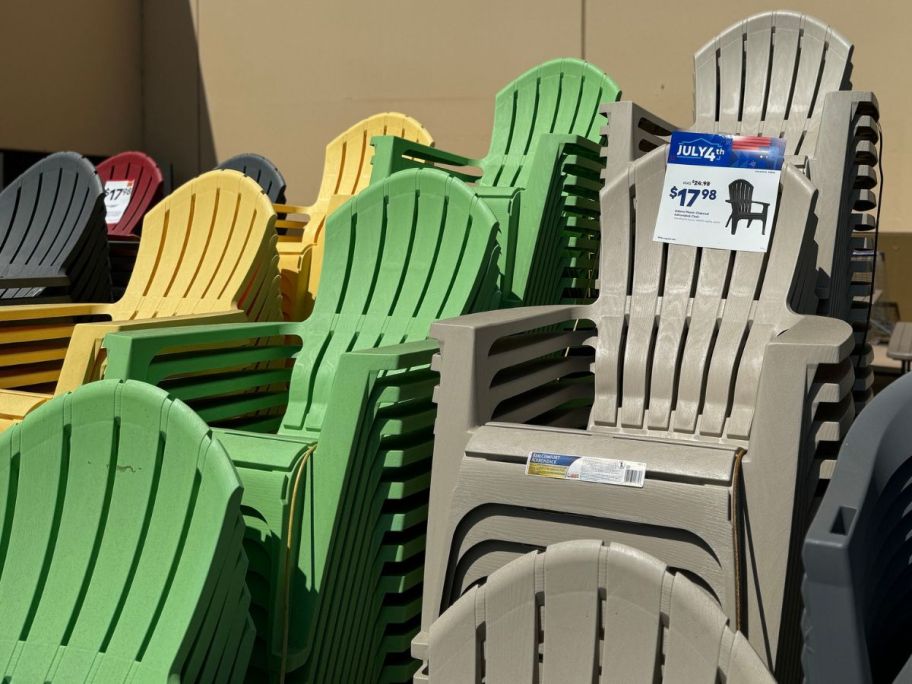 Adams plastic Adirondack chairs at Lowe's