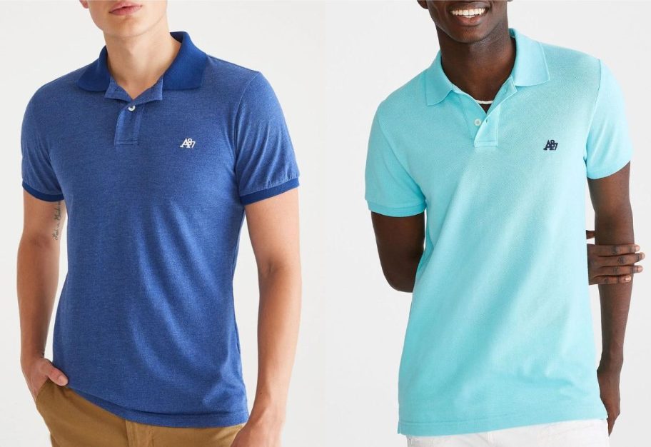 Stock images of 2 men wearing Aeropostale Polo shirts