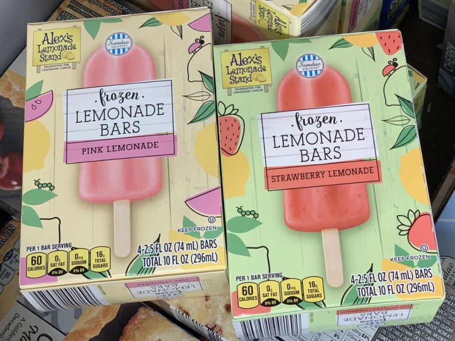 Two Boxes of Alex's Frozen Lemonade bars