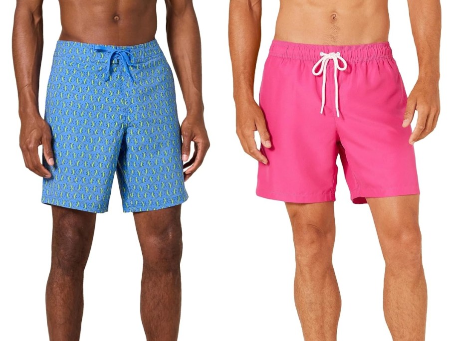 amazon essentials men's swim board shorts and 7" swim trunks