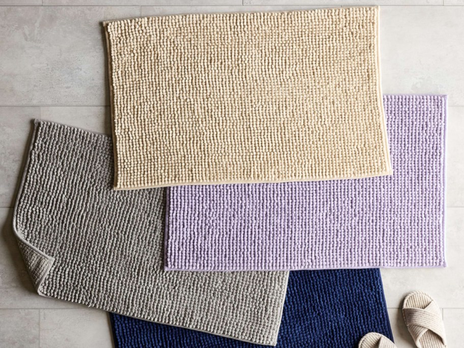Bath rugs in different colors