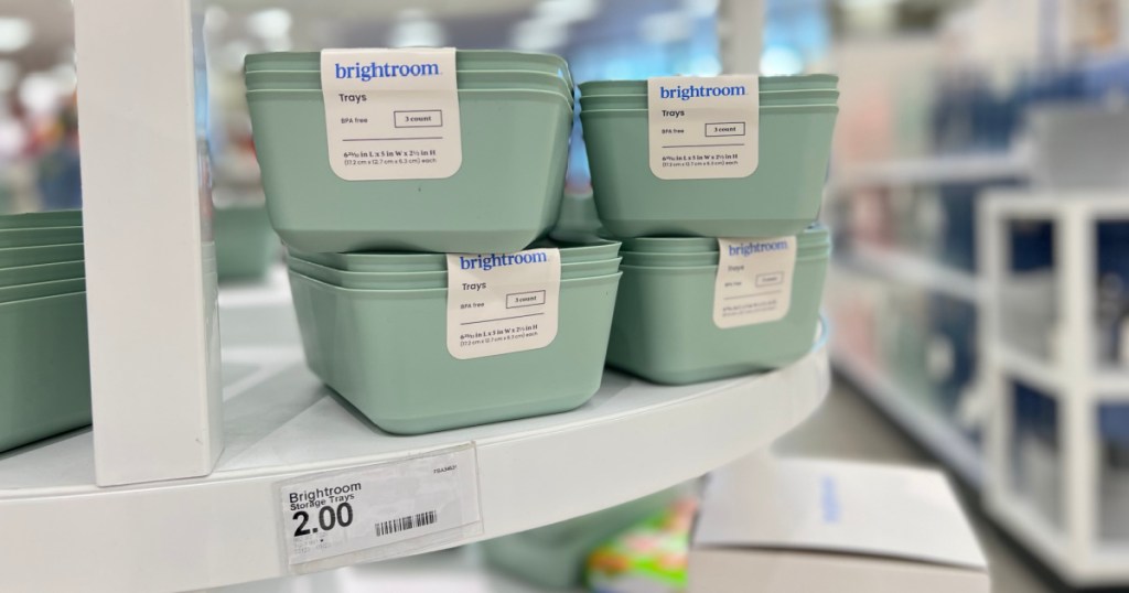 pack of 3 green storage containers on display at Target