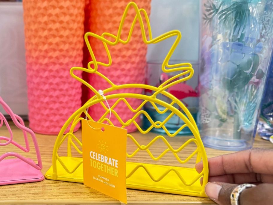 A pineapple shaped wire napkin holder at Kohls