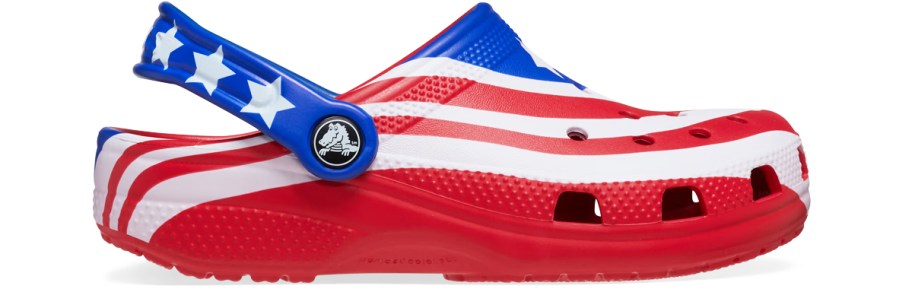 american flag print crocs clog