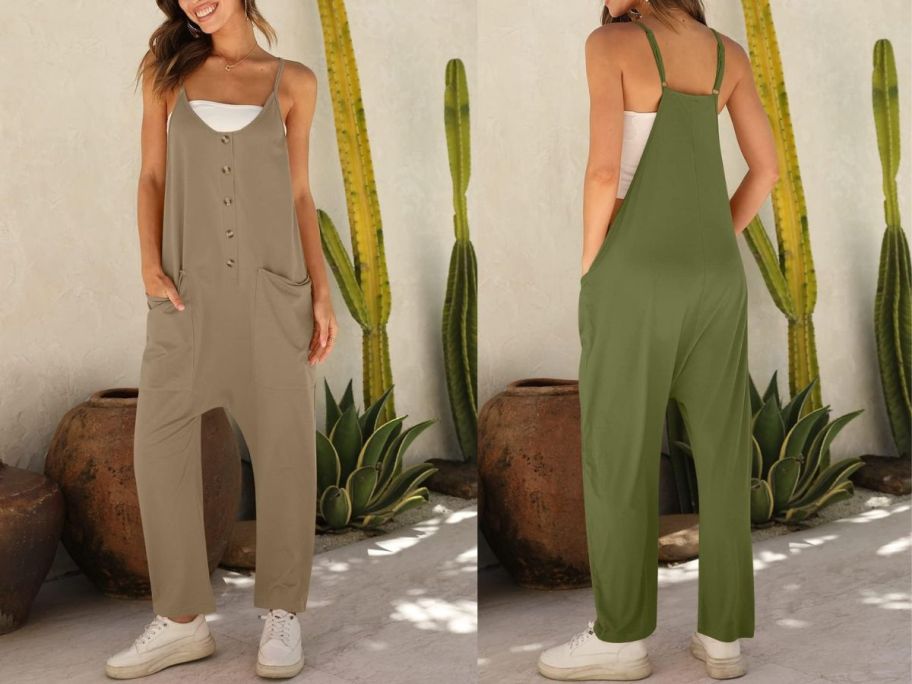 2 women wearing Deep Self Women’s Summer Sleeveless Jumpsuits