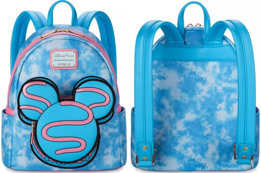 front and back views of a mickey mouse mini backpack