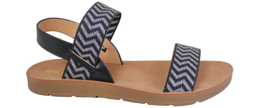 Fifth & Luxe Women’s Zig Zag Embroidered Shimmer Flat Sandals