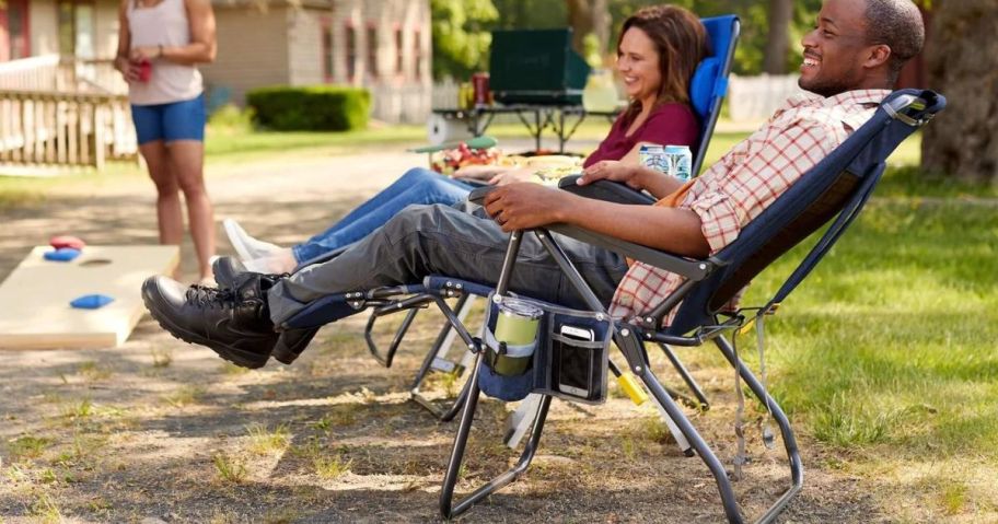 Man and woman sitting in GCI Lounge Chairs