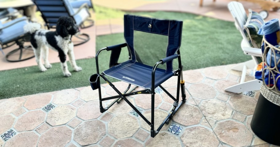 GCI Outdoor Elite Tall Rocking Chair in yard