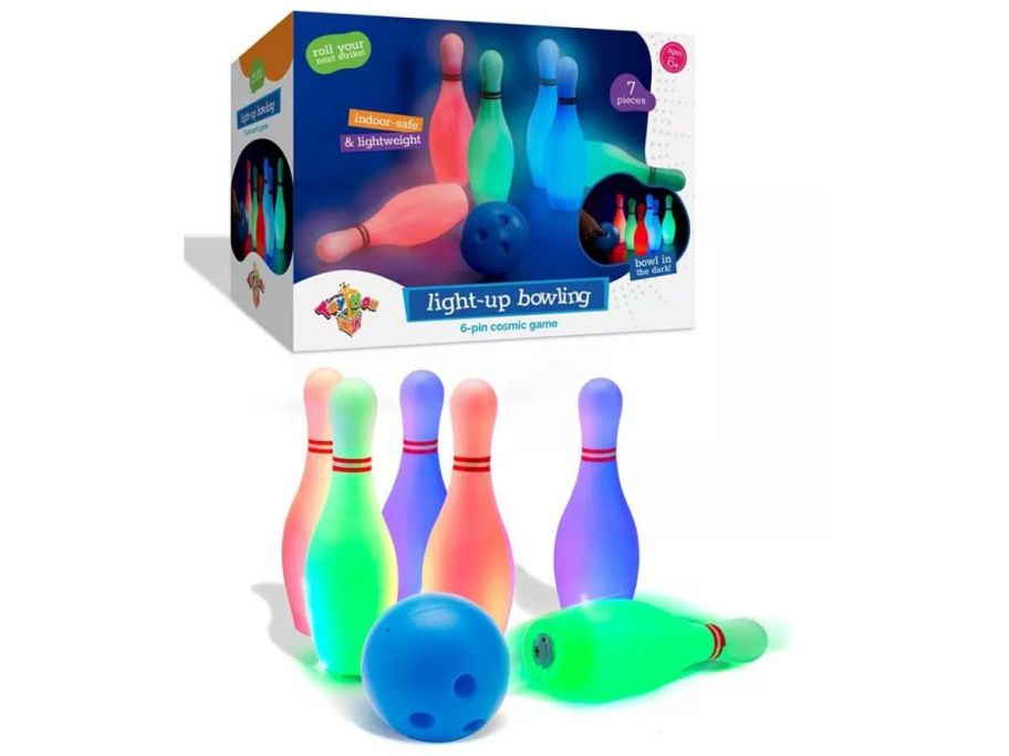 Geoffrey's Toy Box LED Light-Up Bowling Set stock image